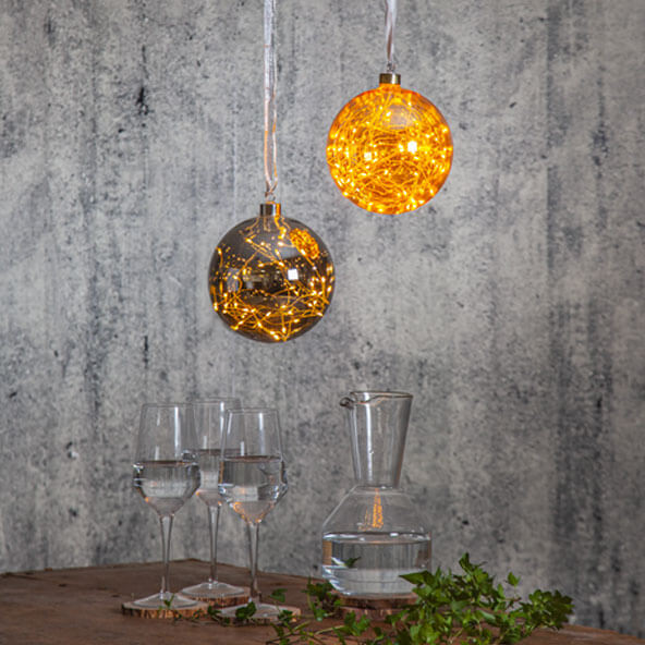 Boule ambre medium avec filament LED